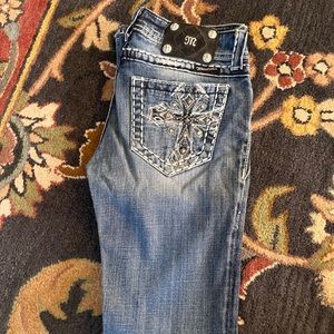 Miss Me Bootcut Jeans Cross Pocket Size 27 Leg 30